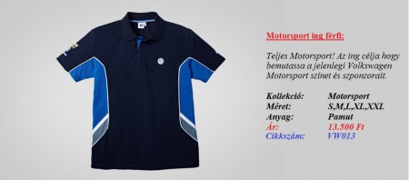 Motorsport férfi ing